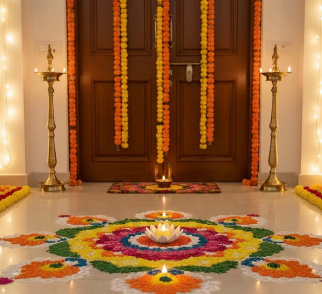 ✨ Petal Diya – Set of 3 LED Diyas with Cells ✨