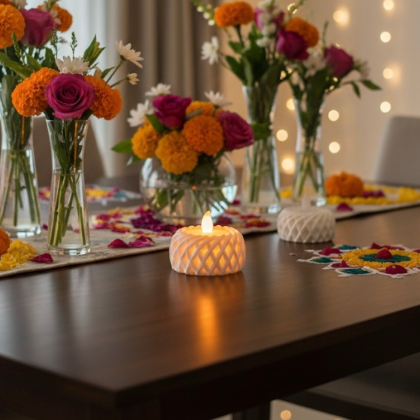 ✨ Wave Glow LED Diya – Set of 3 LED Diyas with Cells