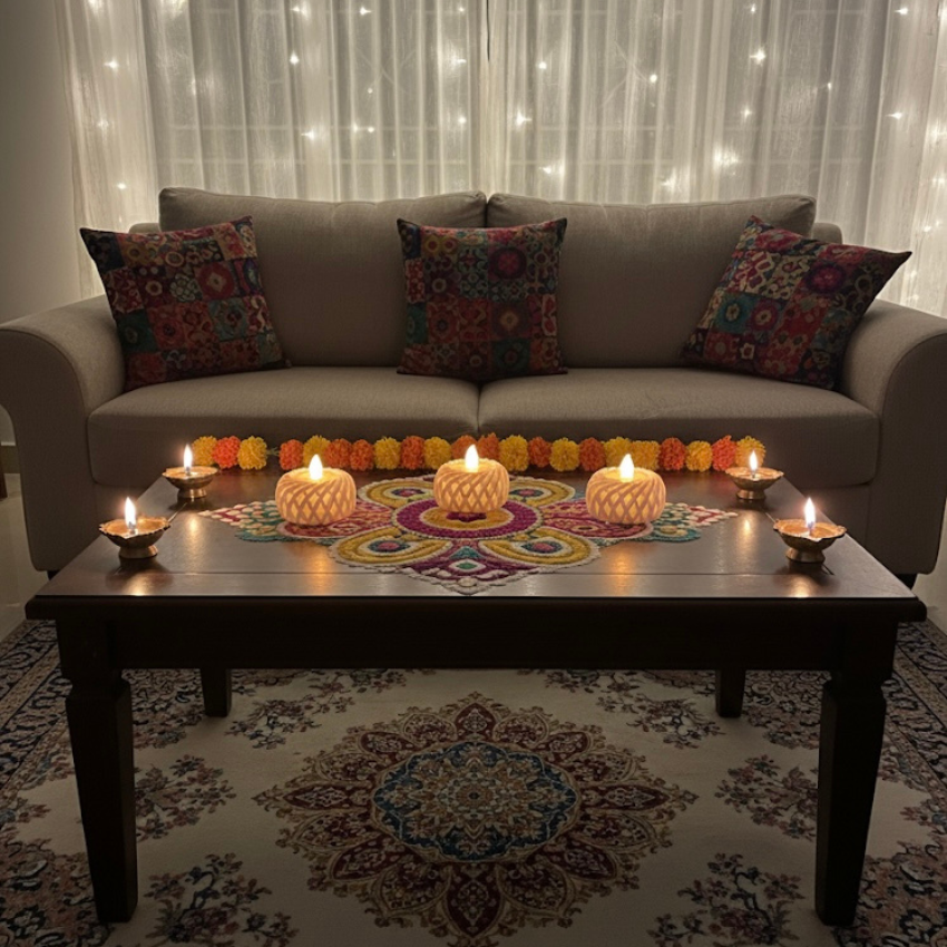 ✨ Wave Glow LED Diya – Set of 3 LED Diyas with Cells